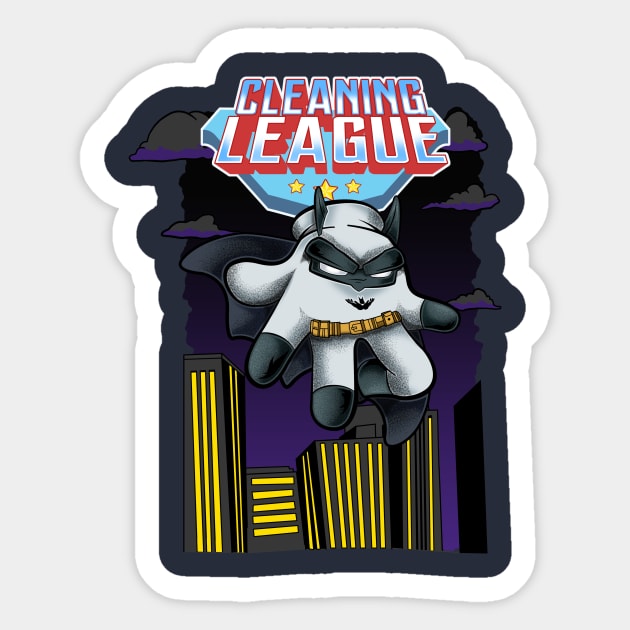 cleaning league gloveman Sticker by the house of parodies